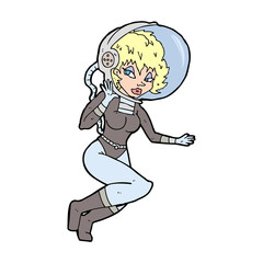 cartoon space woman