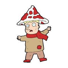cartoon magical mushroom man