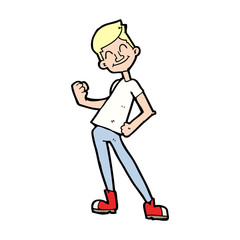 cartoon celebrating man