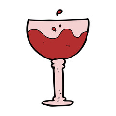 cartoon glass of red wine