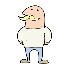 cartoon bald man with mustache