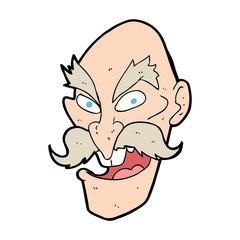cartoon evil old man face