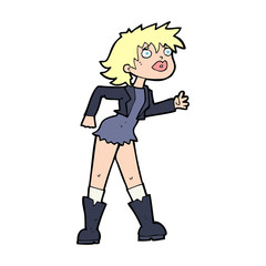 cartoon girl in leather jacket