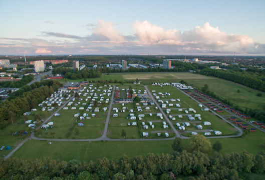 Aerial view of DCU-Absalon Copenhagen Camp, Denmark