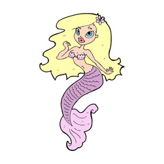 cartoon pretty mermaid