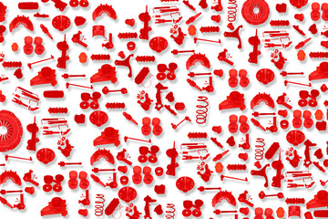 Spare parts car on the white background
