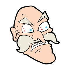 cartoon angry old man