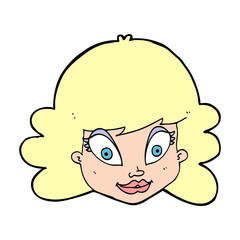 cartoon happy female face