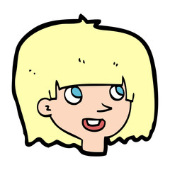 cartoon happy female face
