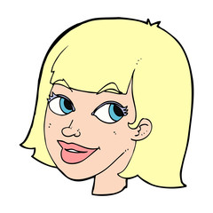 cartoon happy female face