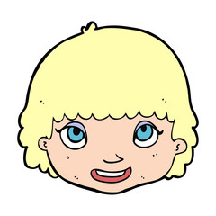 Fototapeta premium cartoon happy female face