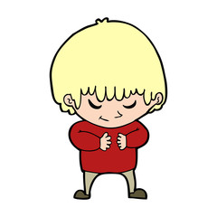 cartoon shy boy