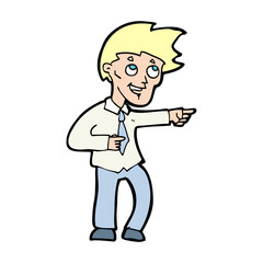 cartoon funny office man pointing