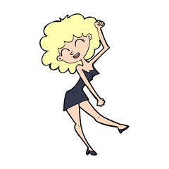 cartoon dancing woman