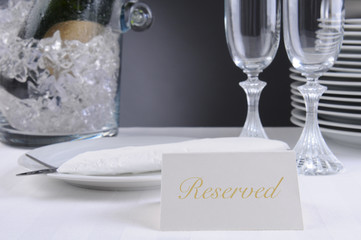 Reserved Sing on Restaurant Table