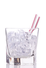 Two Straws in Glass of Ice