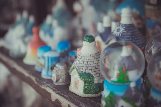 Close up of a ceramic Trulli houses