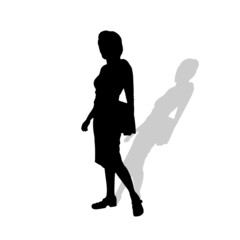 Vector silhouette of businesswoman.
