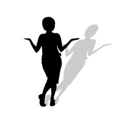 Fototapeta na wymiar Vector silhouette of a woman.