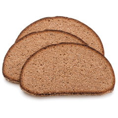 Slice of fresh rye bread isolated on white background cutout