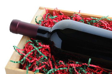 Wine Bottle Packed for Christmas