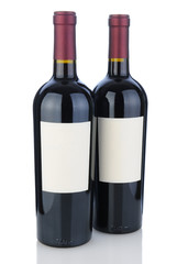 Two Cabernet Bottles with Blank Labels
