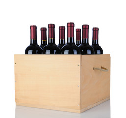 Cabernet Wine Bottles in Wood Crate