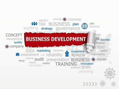 Business development word cloud. Design illustration concepts fo