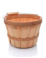 Basket with wood handle