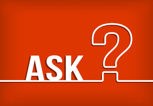 Ask question mark vector with red background illustration