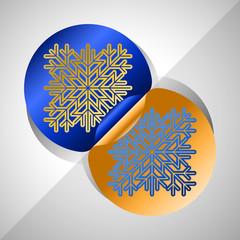 Snowflake stickers for decoration, as part of other designs and