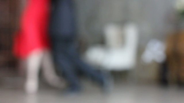 Defocused dancers feet