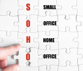 Fototapeta premium Last puzzle piece with Business Acronym SOHO