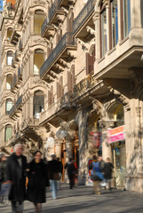 Fototapeta premium Barcelona Paseo de Gracia fachadas