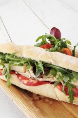 chorizo and chicken salad sub