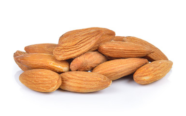 almonds nuts isolated on white background