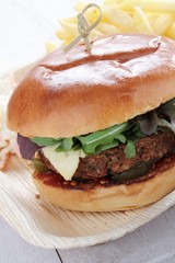 vegie burger in brioche bun