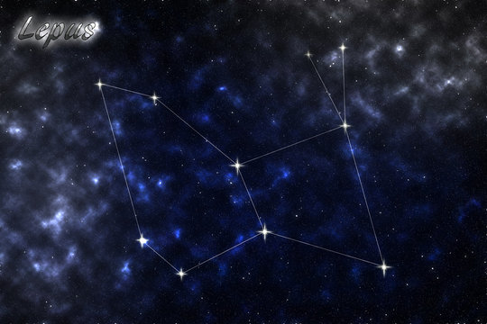 The constellation of Orion Lepus