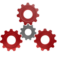 Metal Gears isolated on white background