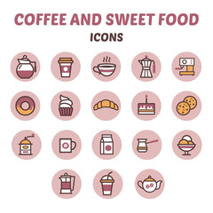 Icons Sweet and Coffee