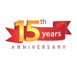 15 Ribbon Anniversary Logo