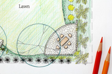 Backyard garden design plan.