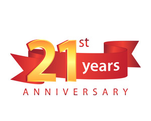 21 Ribbon Anniversary Logo