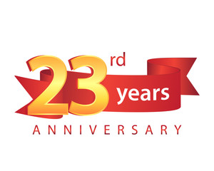 23 Ribbon Anniversary Logo