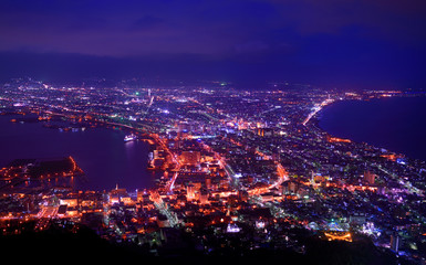 Night View of Hakodate Bay, Hokkaido, Japan