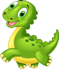 Naklejka premium Happy cartoon dinosaur