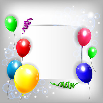 birthday background with colorful balloons
