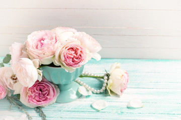 Background with elegant roses flowers