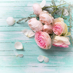 Postcard with rose  flowers