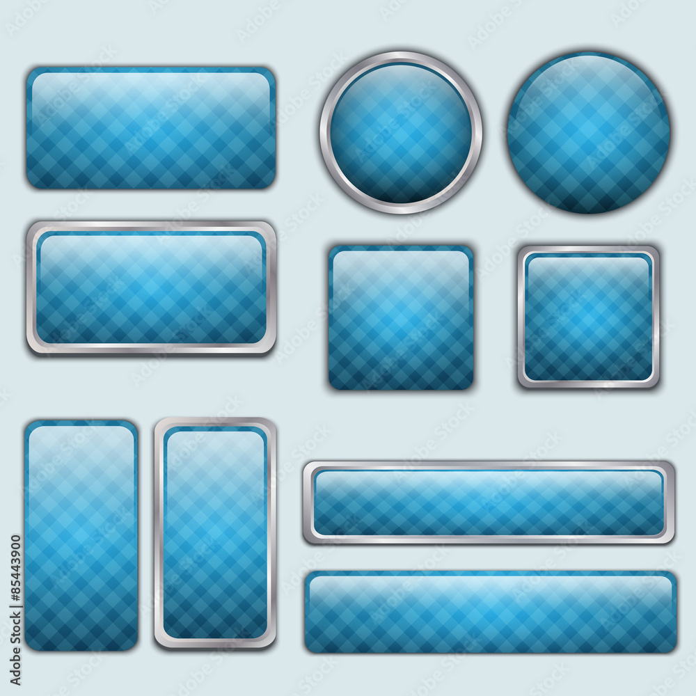 Canvas Prints glossy blue web buttons